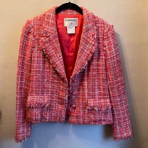 Chanel pink tweed/confetti jacket